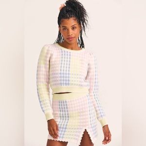 NWT LoveShackFancy Dolana Plaid Crop Pullover